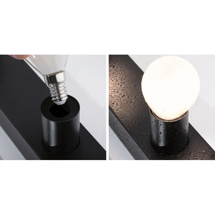 Paulmann 80101 Spiegelleuchte Regula II Stecker 4-flammig E14 Schwarz IP44 – Bild 9