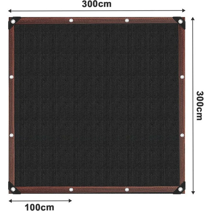 Clanmacy Sonnensegel Schattiernetz 300x300cm HDPE UV-beständig Schwarz Geeignet für Gärten – Bild 2