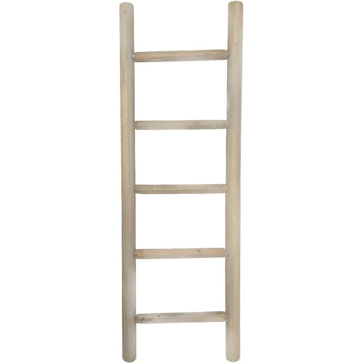 UNUS HOME Regalleiter Deko-Holzleiter (150cm, white washed), Dekoleiter, Gartendeko, Pflanzenhalter, Handtuchleiter, Holzleiter – Bild 1