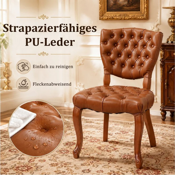 HomeMiYN Esszimmersessel (Set), Esszimmerstuhl Kunstleder Polsterstuhl modern, bis 120 kg – Bild 3