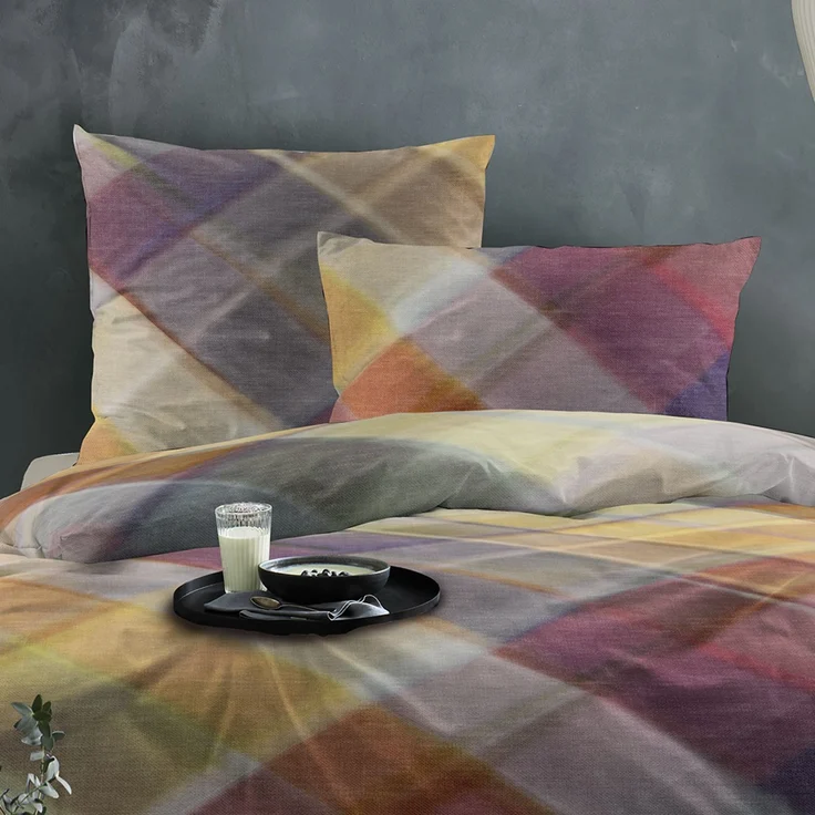 Irisette Flausch Cotton Bettwäsche Zobel 8731-90 Kariert bunt 135x200 – Bild 3