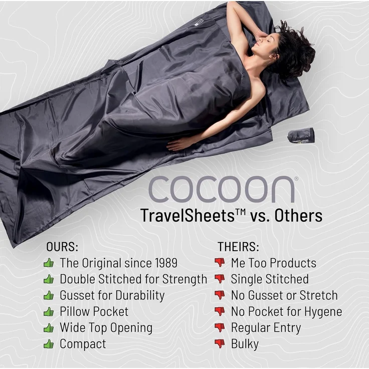 Cocoon Hüttenschlafsack Cocoon TravelSheet Coupler Baumwolle Hüttenschlafsack – Bild 3