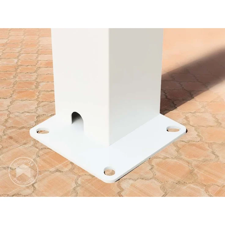 PRIMEYARD Terrassenüberdachung 3x4 m Aluminium-Pfosten mit Lamellendach aus Stahl weiße Anbau-Pergola – Bild 7