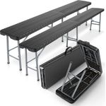 Arebos Bierzeltgarnitur 2x Bierbank Faltbank Klappbar I Tragegriff, 183 x 28 x 43 cm, Tragkraft max. 150 kg (je Bank)