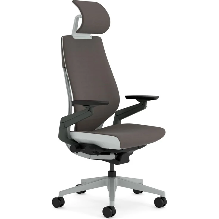 Steelcase Gesture Ergonomischer Bürostuhl mit 360° Armlehnen, 3D-Live Back Lumbalstütze, anpassbarer Kopfstütze Dunkelbraun – Bild 1