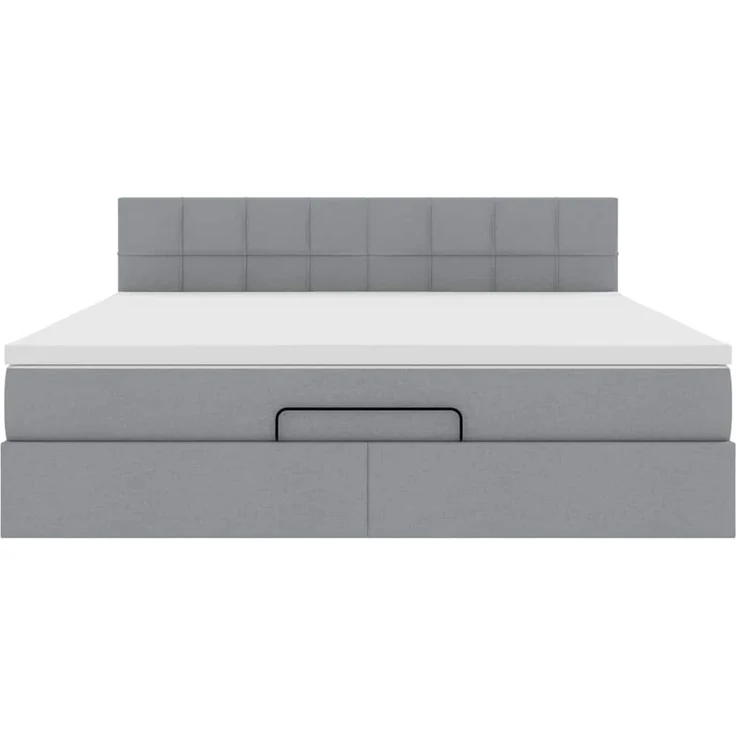 vidaXL Ottoman-Bett mit Matratze Hellgrau 160x200 cm Stoff 3311470 – Bild 5