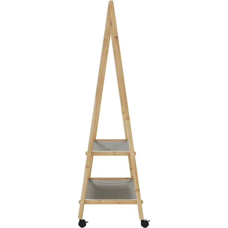 vidaXL Kleiderständer mit Ablagen und Rollen 96x45,5x155,5 cm Bambus 4008909 – Bild 5