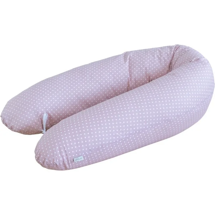 Loolay Stillkissen Baumwolle M/L o L/XL Schwangerschaftskissen Seitenschläferkissen Bezug, WEICH Füllung + 100% BIO-Baumwolle Kissenbezug, 170 oder 190 cm Stillkissen + Bezug abnehmbar mit Reißverschluss!, LOOLAY® - 100% Europäische Stoffe und Kleinser...