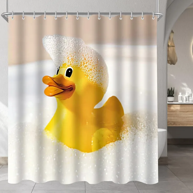 Duschvorhang Gelbe Ente 150x180cm Wasserdicht Polyester Badezimmer Badevorhang