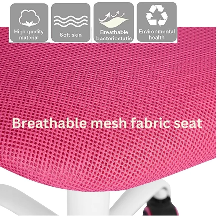 FurnitureR 2 Stück Home Office Stuhl, ergonomisch, verstellbar, Höhe Swivel Rolling, Computerstuhl für Zuhause, Büro und Studie, Metall, Rosa, Lila, 38,5 x 40 x 75 cm – 87 cm – Bild 5