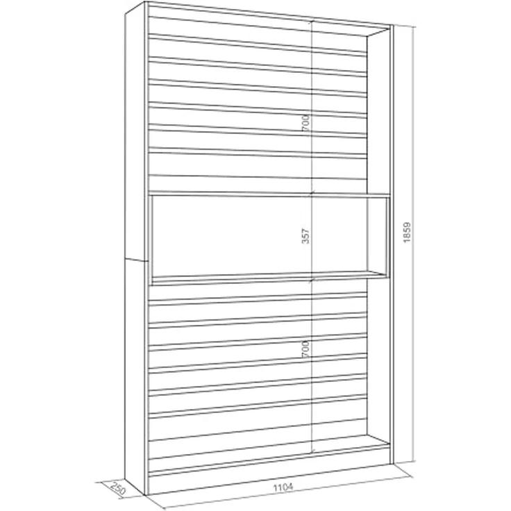 Skraut Home | Bücherregal Bibliothek | Bookshelf, Bookcase | 110 x 186 x 25 cm | Wohnzimmer, Esszimmer, Büro | Aufbewahrungsregal | Moderner Stil | Weiß und Schwarz – Bild 3