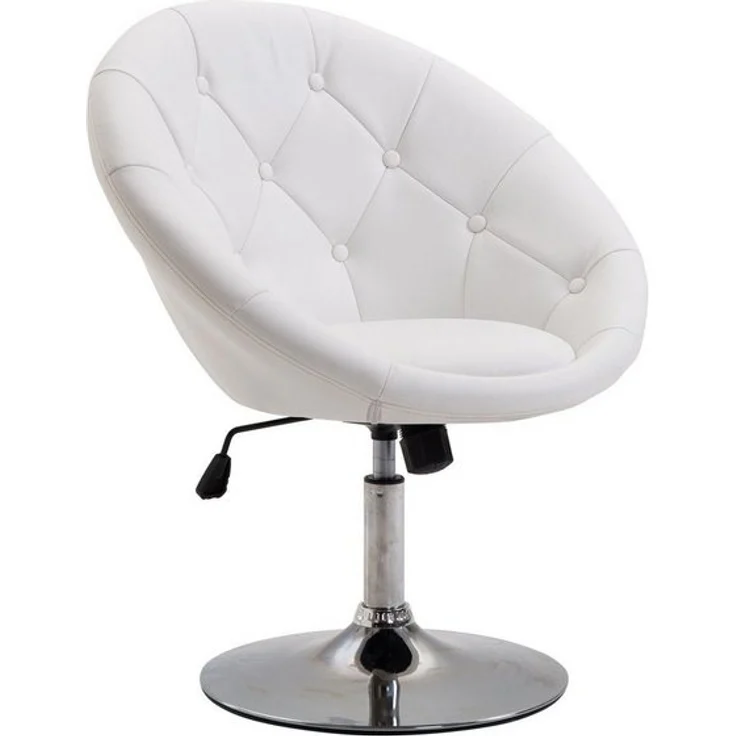 HOMCOM Relaxsessel höhenverstellbarer Drehhocker Drehstuhl (Relaxstuhl, 1-St, Arbeitshocker), Weiß, 71 x 59 x 78-90 cm – Bild 4