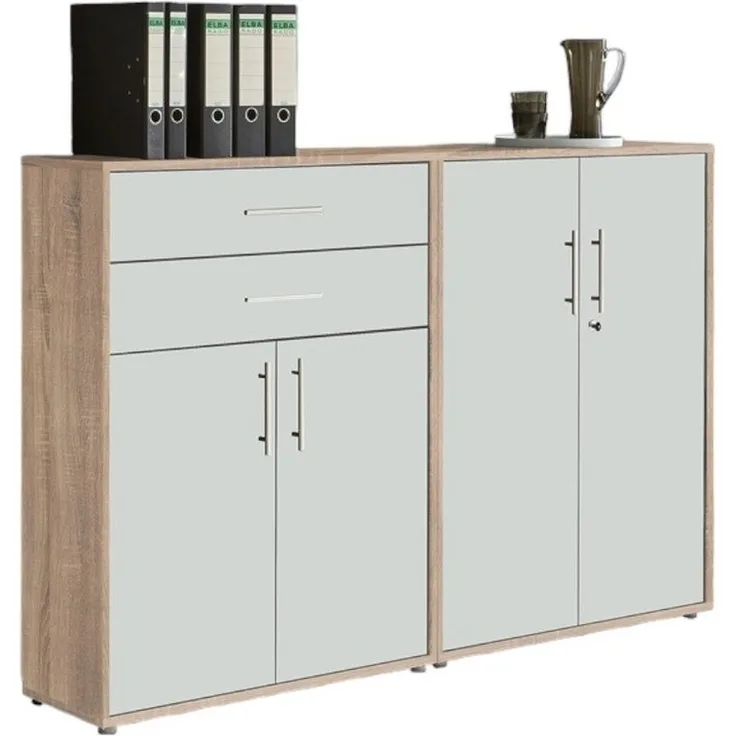 BMG Möbel Aktenschrank Tabor (Set 12, Büroschrank abschließbar mit Metallgriffen) Made in Germany