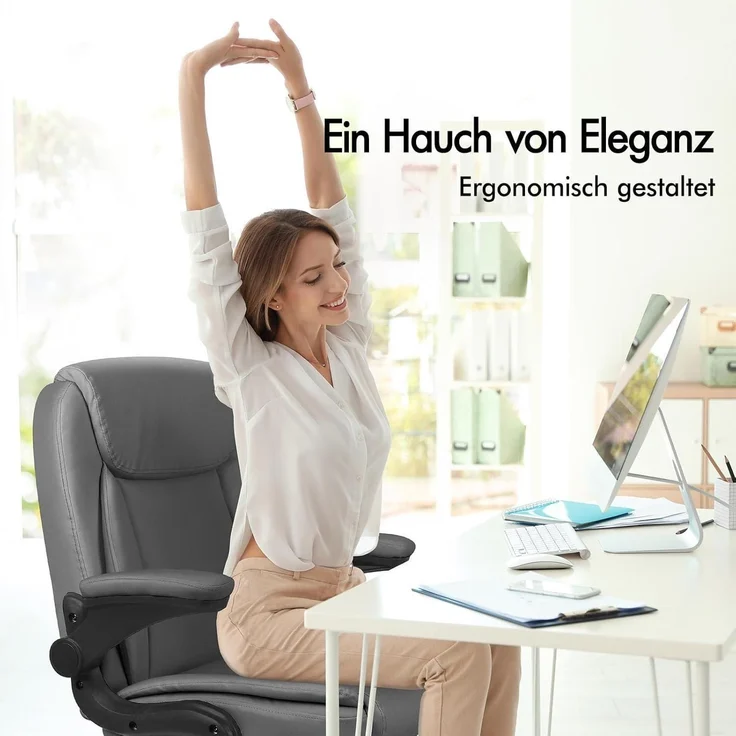 ALFORDSON Ergonomischer Massage Bürostuhl Mid Back Klappbare Armlehne Sgs Gaming – Bild 7