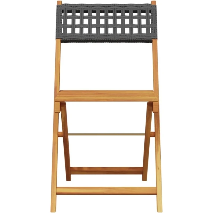 vidaXL Bistrostühle 2 Stk. Schwarz Massivholz Akazie und Poly Rattan 367675 – Bild 3