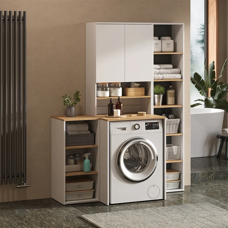 Waschmaschinenschrank Viktor Weiß/Artisan 68 x 88.2 cm Vicco – Bild 6