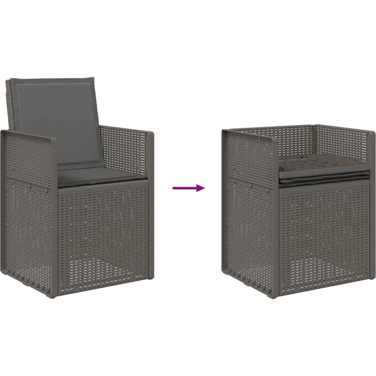 vidaXL Garten Esszimmerstühle 2 pcs Hellgrau und Anthrazit PP 8000011 – Bild 9