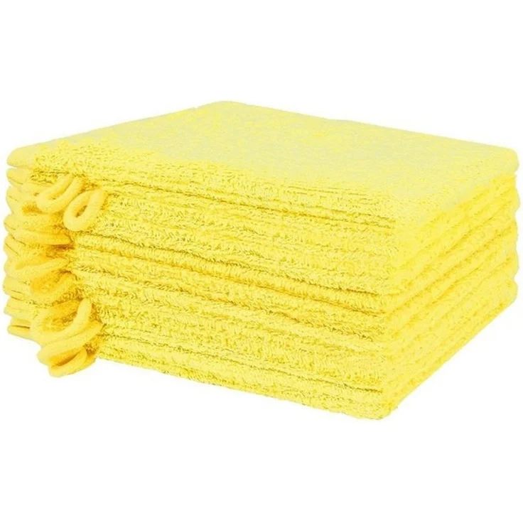 NatureMark Waschhandschuh 10er-Set Frottier Waschhandschuhe, 100% Baumwolle (10-St), Premium Frottier Waschhandschuhe, 15x21cm, Gelb – Bild 4