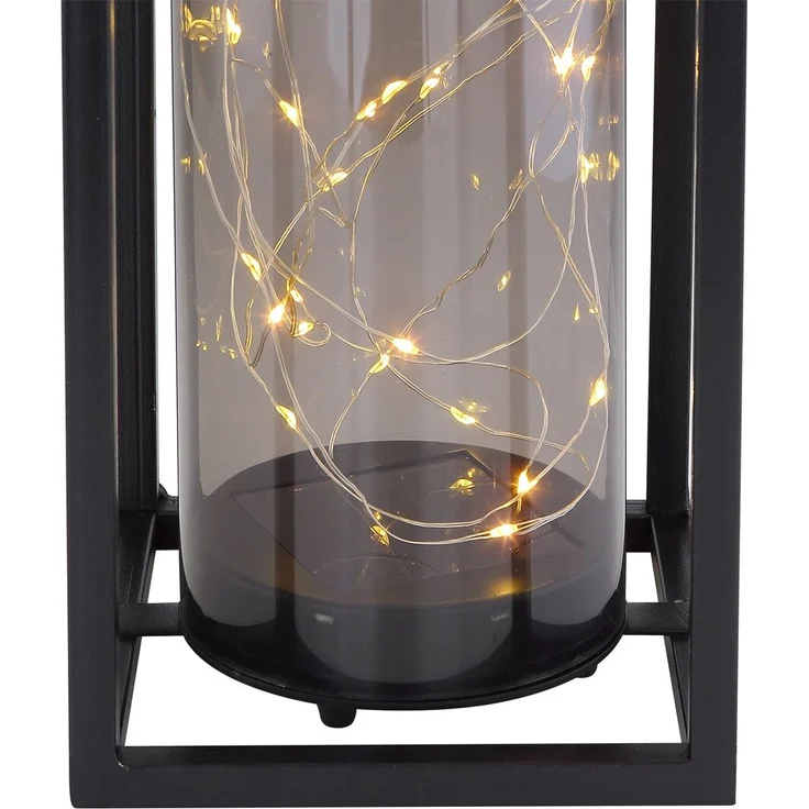 LED Solarleuchte, Gartendeko, schwarz, Lichterkette, H 25 cm – Bild 6