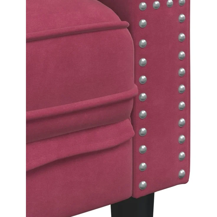 vidaXL Chesterfield-Sessel Weinrot Samt 372677 – Bild 6