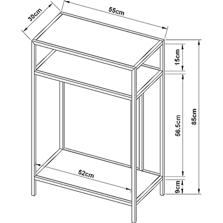 En.Casa Konsolentisch Kumlinge, praktische Ablage, 55 x 30 x 85 cm, zeitloses Design – Bild 2