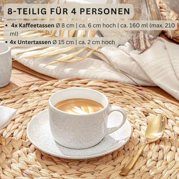 SÄNGER Kaffeetassen Set Korfu 8 teilig – Bild 3