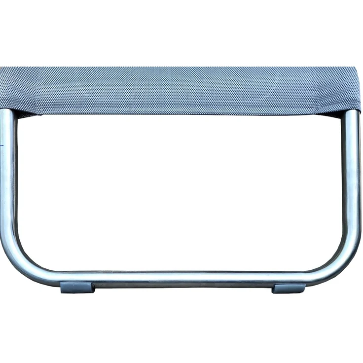 LECO Edelstahl-Kippliege ELEGANCE, Kunststoffgewebe silbergrau, Armlehnen Akazie FSC 100 %, 177x65x109 cm – Bild 5