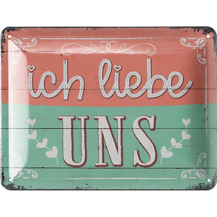 LANOLU Blechschild ich liebe uns - 15x20cm – Metall – Mehrfarbig – 15197 – Bild 1