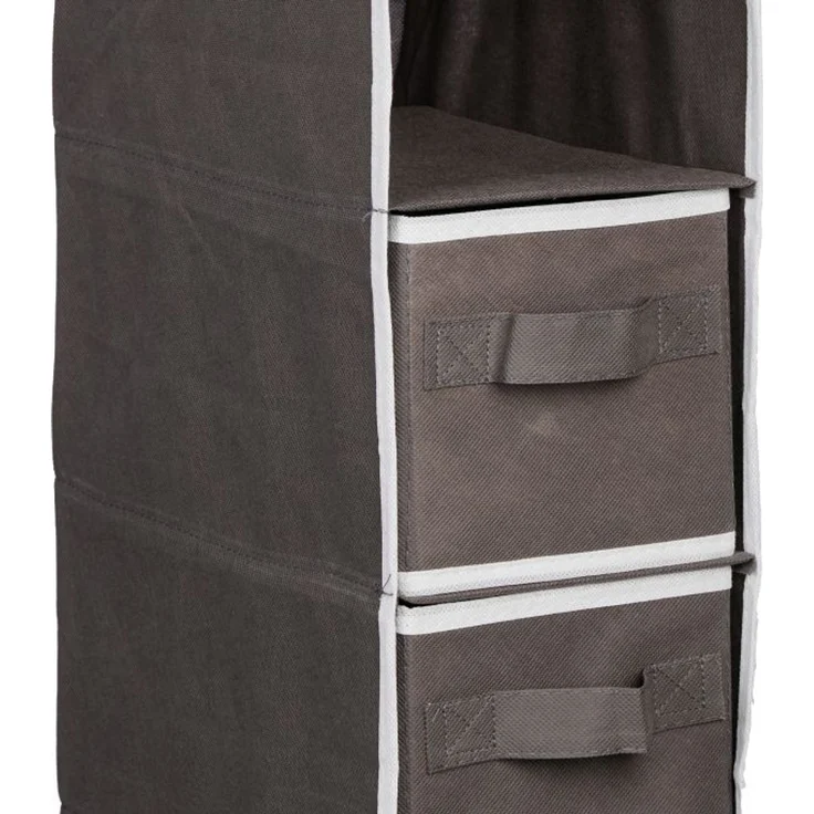 Relaxdays Hängeregal Kleiderschrank mit 7 Fächern & robustem Vliesstoff, Anthrazit, 106 x 16,5 x 31 cm – Bild 9