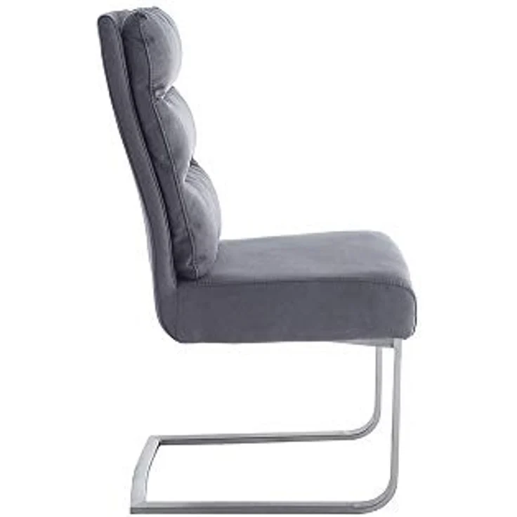 riess-ambiente Freischwinger COMFORT vintage grau / silber, Esszimmer · Microfaser · Edelstahl · Industrial – Bild 6