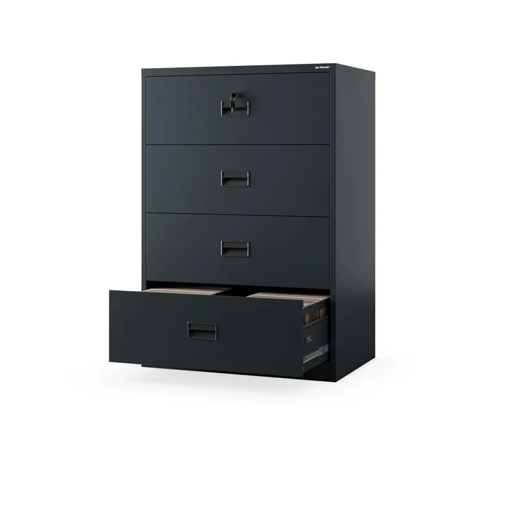 Jan Nowak Aktenschrank Metall abschließbar 132x90x60 cm mit 4 Schubladen | Vollauszug, Zentralverschluss, Kippschutz, Büro, Archiv, Homeoffice