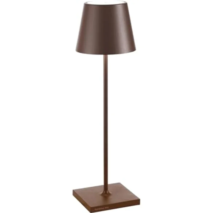 Zafferano, Poldina Pro Lampe, Kabellose, Wiederaufladbare Tischlampe mit Touch Control, Auch für den Außenbereich Geeignet, Dimmer, 2200-3000 K, Höhe 38 cm, Farbe Corten – Bild 2