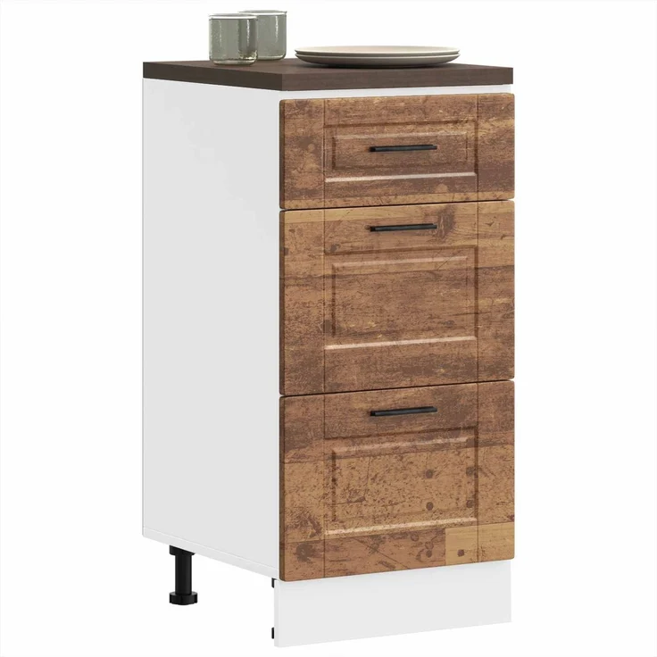vidaXL Küchenunterschrank Porto Altholz-Optik Holzwerkstoff 854228 – Bild 3