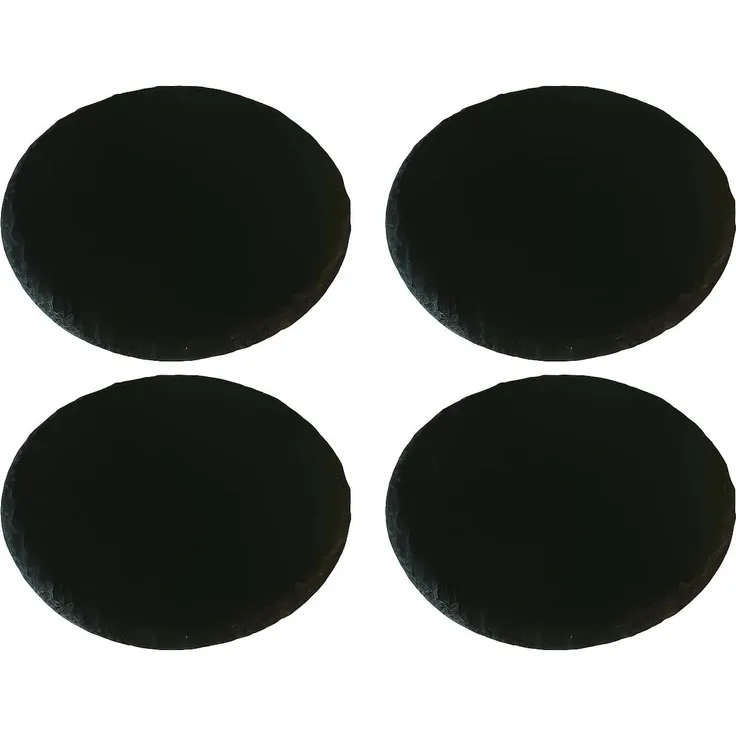 hausleben Servierplatte Schieferplatten rund Ø 25 cm, (4-tlg), Naturstein, Rutschfest, Lebensmittelecht & Stilvoll
