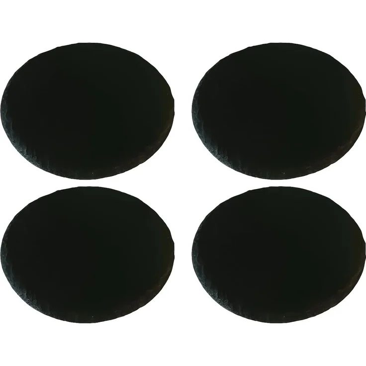 hausleben Servierplatte Schieferplatten rund Ø 25 cm, (4-tlg), Naturstein, Rutschfest, Lebensmittelecht & Stilvoll – Bild 1