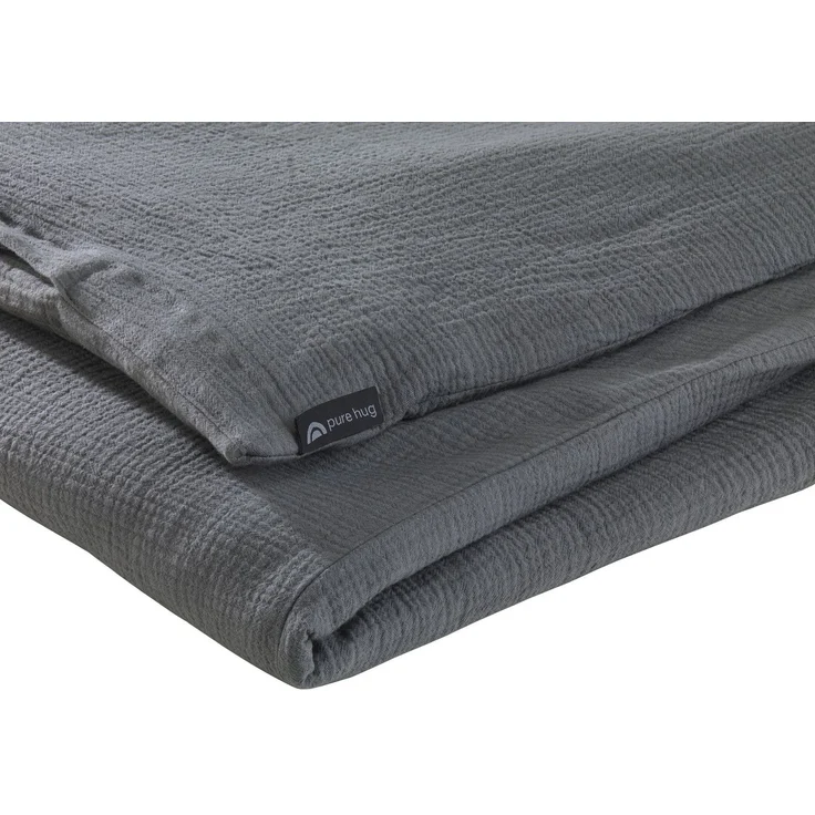 soma Bettwäsche Set Musselin 135x200 Design anthrazit Baumwolle, Musselin, 2 teilig, Sommer Geschenke Idee Frauen Männer weich sale Reißverschluss Partner – Bild 2