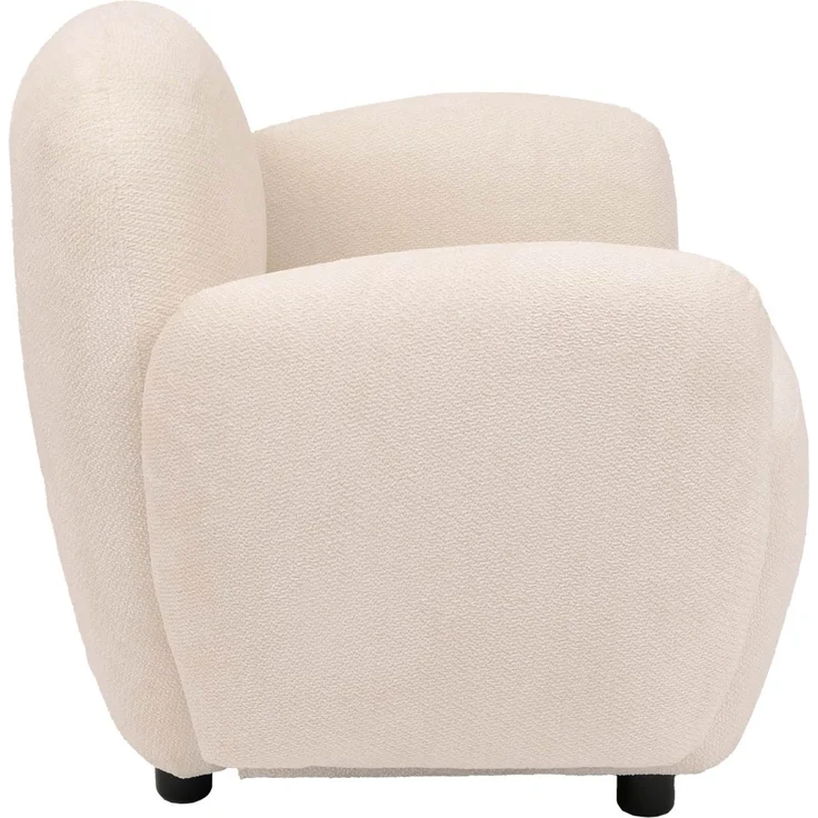 Sessel HWC-P33, Lounge-/Relax-/Cocktailsessel Polstersessel, Stoff/Textil Chenille (330 g/m²) ~ creme – Bild 6