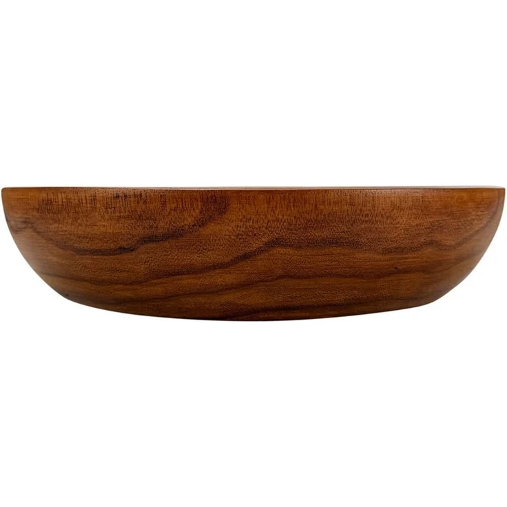 Online-Fuchs Dekoschale rund für den Tisch - Obstschale, Tablett aus Holz - 35 cm groß (aus Paulownia Holz, lebensmittelecht behandelt), natürliche Maserung mit einer warmen Holzfarbe – Bild 3