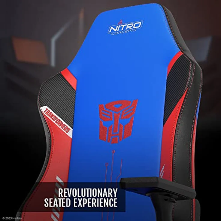 Nitro Concepts X1000 Gaming Stuhl - Transformers Optimus Prime Edition, veganer PU-Leder-Bezug, ergonomische Verstellmöglichkeiten, 135 kg Tragfähigkeit – Bild 4