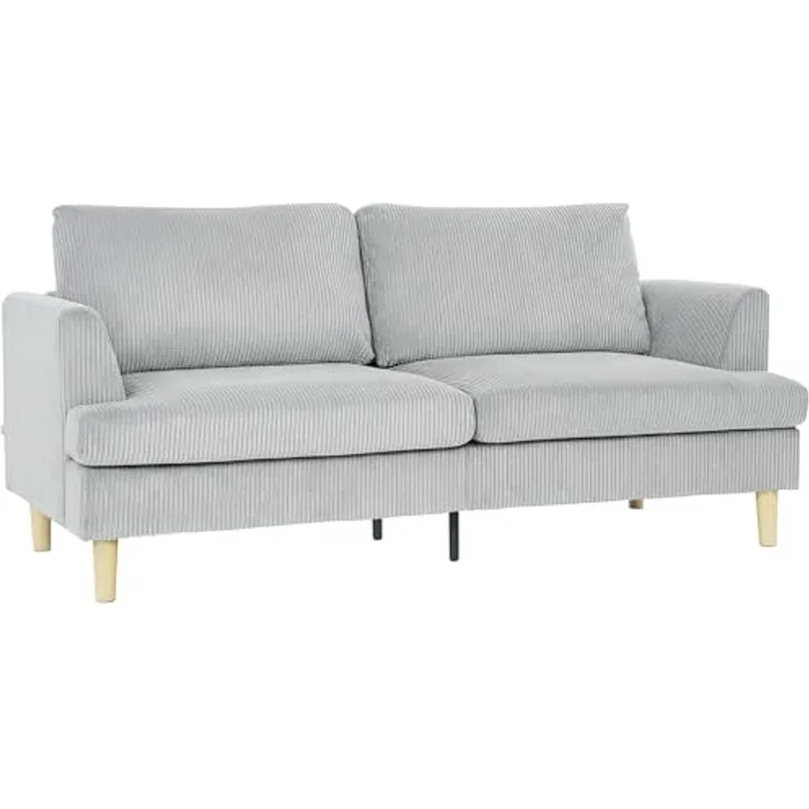 HOMCOM Sofa 3-Sitzer-Sofa, 1 Teile, Mit Federkern, Cordstoff, abnehmbare Bezüge