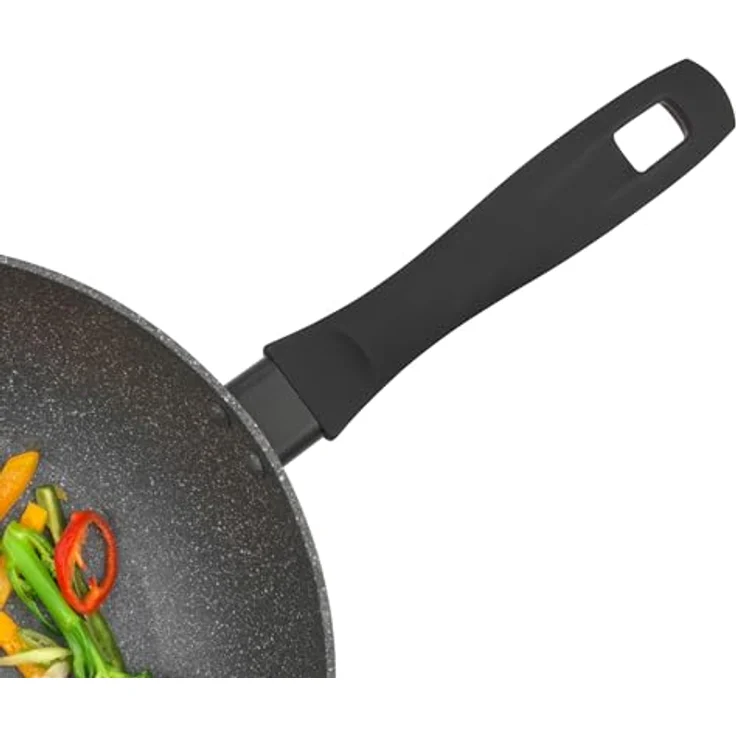 Russell Hobbs RH02812EU7 Metallic Marble Wok - Antihaftpfanne, Familienpfanne sautieren, 28cm große Universal-Kochpfanne, Deckel aus gehärtetem Glas mit Dampfbelüftung, geeignet für Induktionskochfeld – Bild 9