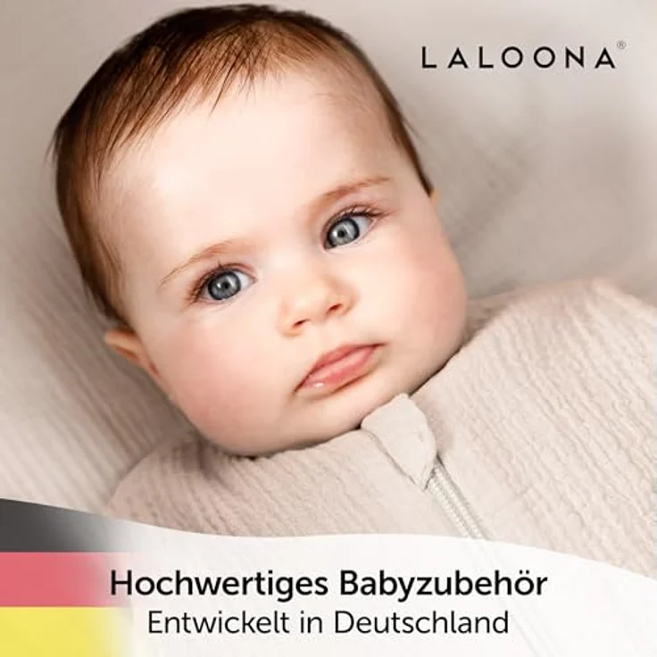 LaLoona Sommer-Schlafsack Musselin, 100% Baumwolle in Beige, Größe 70 cm, TOG 0,5 für warme Nächte – Bild 7