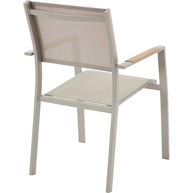 Vente-unique - Set mit 2 stapelbaren Gartensesseln aus Aluminium und Textilene - Taupe - MACILA von MYLIA – Bild 8