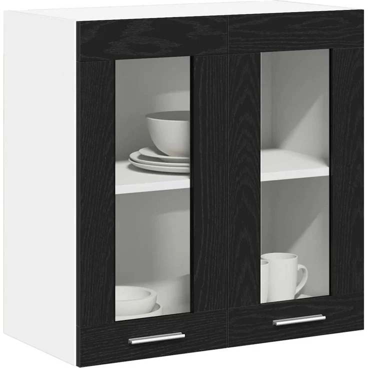 vidaXL Hängeschrank Schwarz Eichen-Optik 60 x 31 x 60 cm Holzwerkstoff 863152 – Bild 3