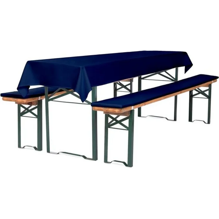 TexDeko Bankauflage Bierbankauflagen-Set mit Tischdecke 100x250cm (universal) 3TLG Set, (Set, 2x Auflage + 1x Tischdecke), blickdicht & waschbar – Bild 4