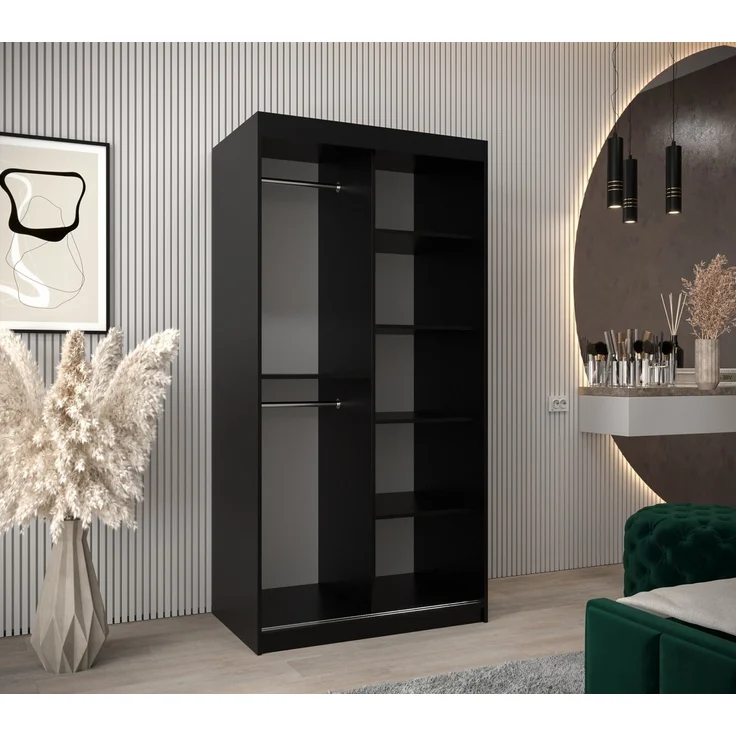 ABIKS MÖBEL Schwebetürenschrank DOME 3 Schlafzimmerschrank - mit Schiebetüren, Kleiderstange, Regalen – Bild 2