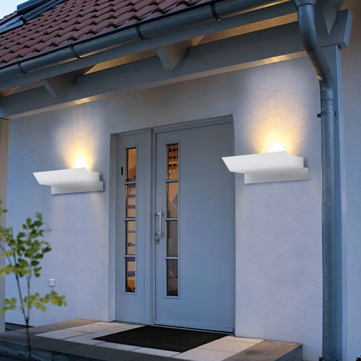 LED Wandleuchte, verzinkt, IP44, weiß, Länge 21 cm – Bild 3