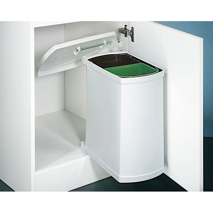 HAILO Abfallsorter 16 (2x8) Liter DUO-3416 ab 45 cm Schrankbreite, weiß – Bild 7