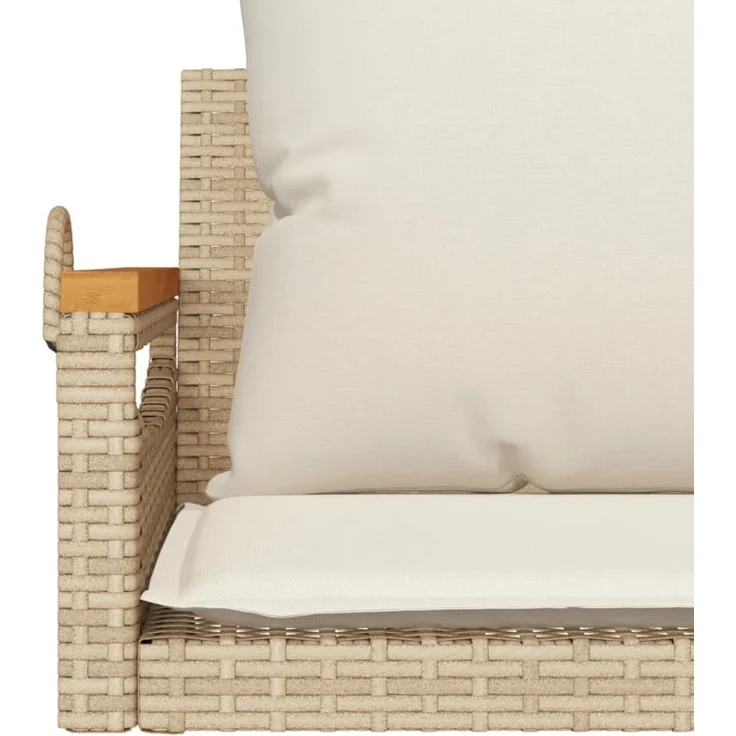 vidaXL Hängesessel mit Kissen Beige 63x62x40 cm Poly Rattan 368166 – Bild 8