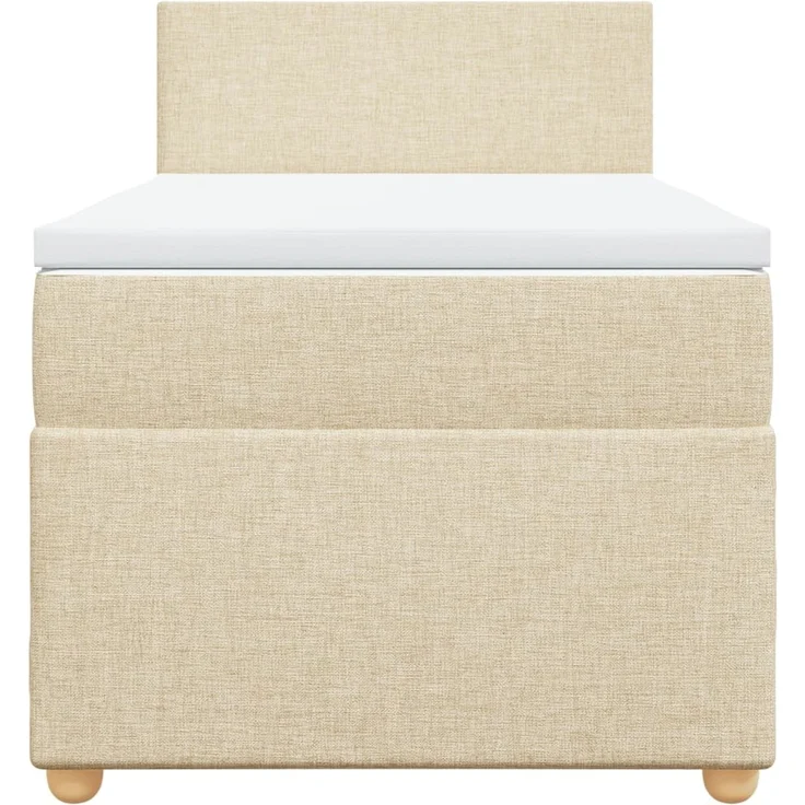 vidaXL Boxspringbett mit Matratze Creme 100x200 cm Stoff 3288889 – Bild 6